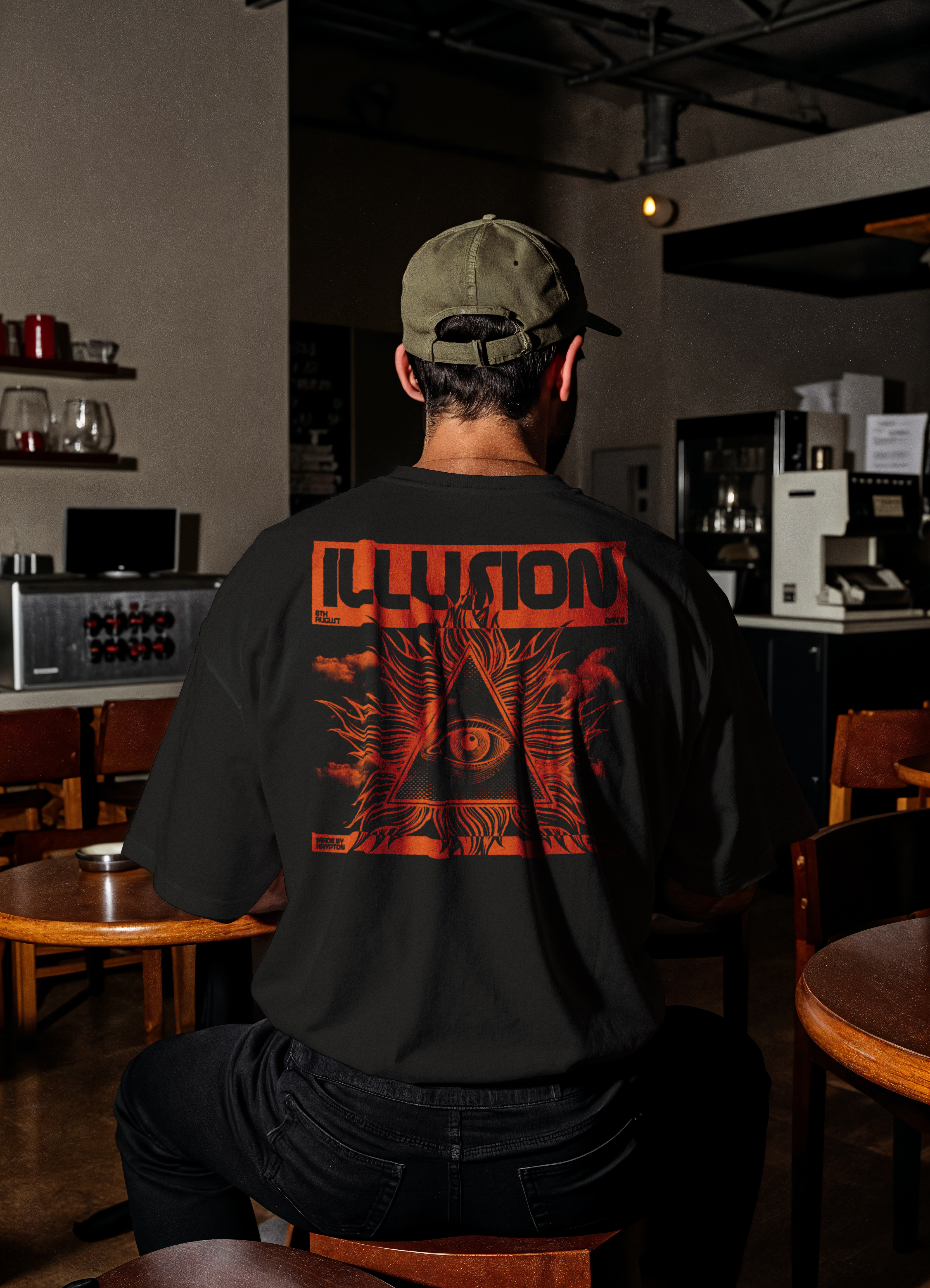 Illusion Oversized T-Shirt 100% Cotton Streetwear | Krypton Studio India Online.