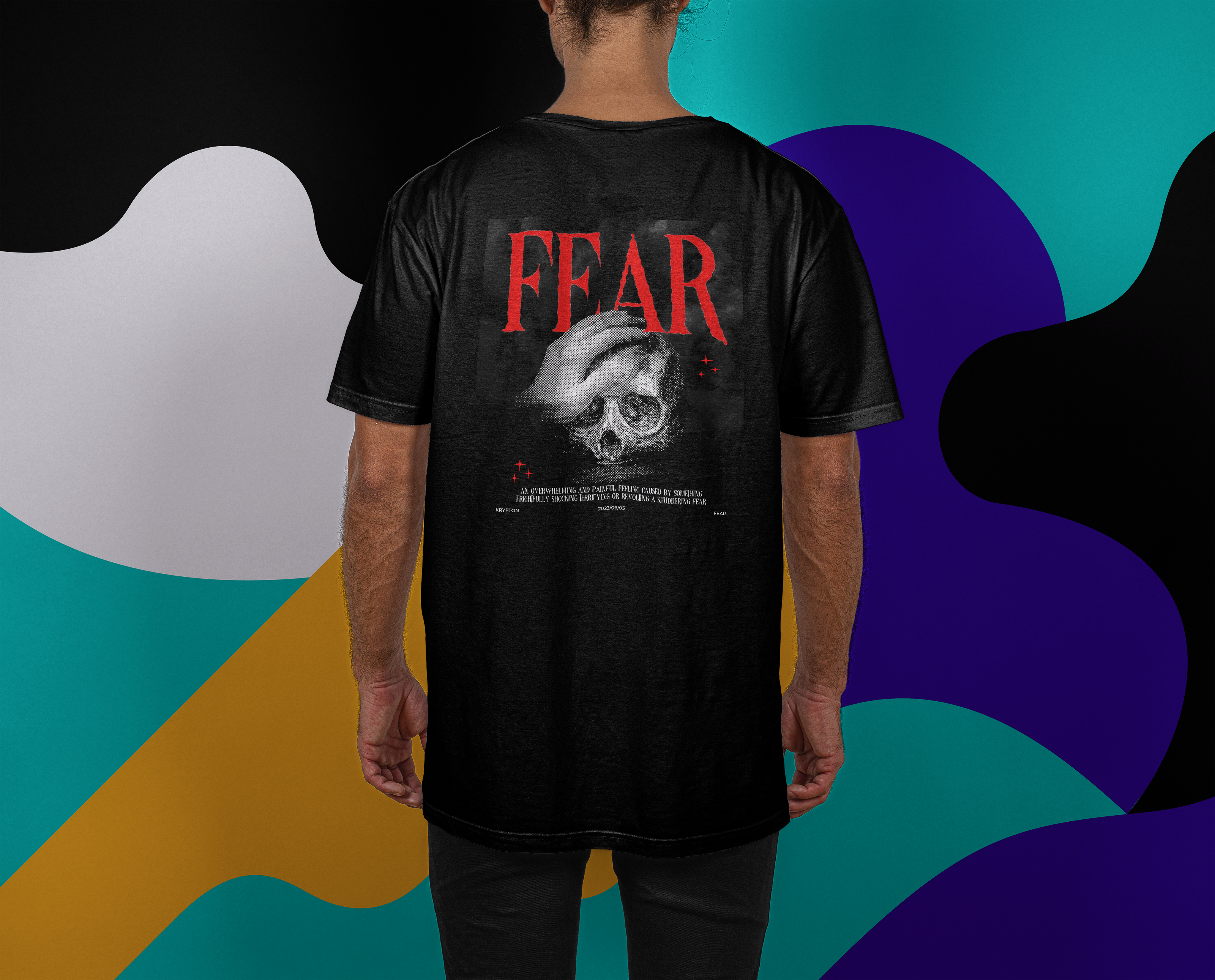 FEAR Oversized Streetwear T-Shirt Cotton Graphic | Krypton Studio India Online.