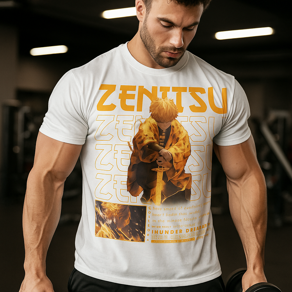 Zenitsu Thunder Breathing Oversized T-Shirt in White – Krypton Studio Streetwear