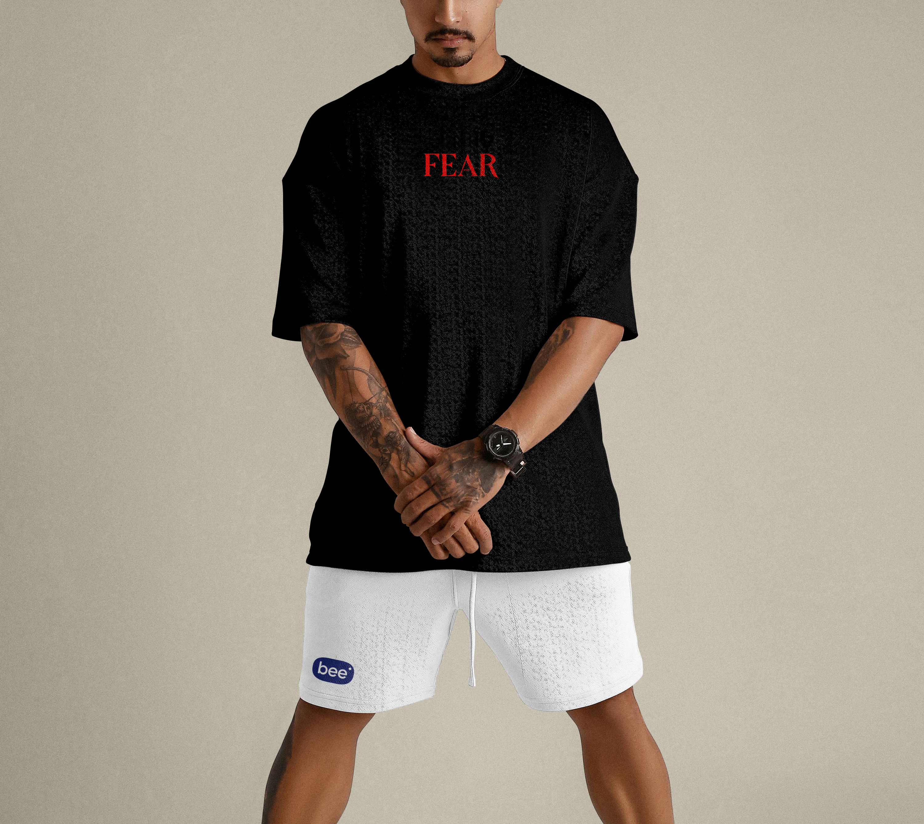 FEAR Oversized Streetwear T-Shirt Cotton Graphic | Krypton Studio India Online.