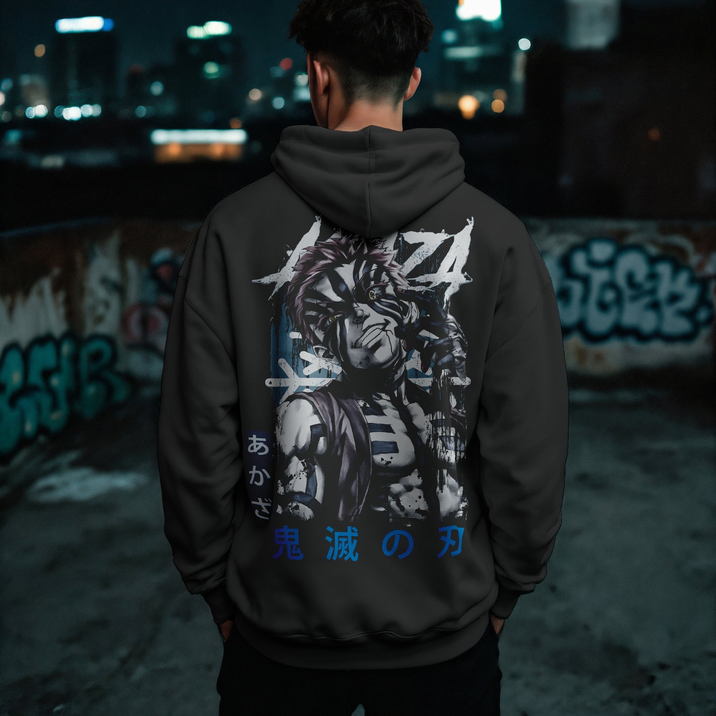 Akaza Demon Slayer Oversized Graphic Hoodie – Krypton Studio Online India