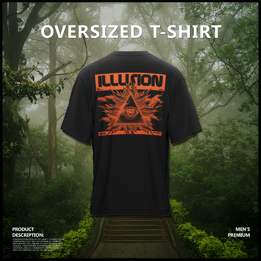 Illusion Oversized T-Shirt 100% Cotton Streetwear | Krypton Studio India Online.